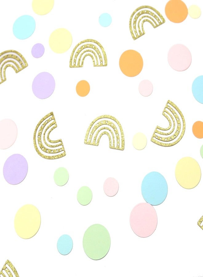 Blopee Rainbow Confetti, 240 PCS Pastel Rainbow Baby Shower Decorations, Rainbow Theme Birthday Party Decorations - Image 1