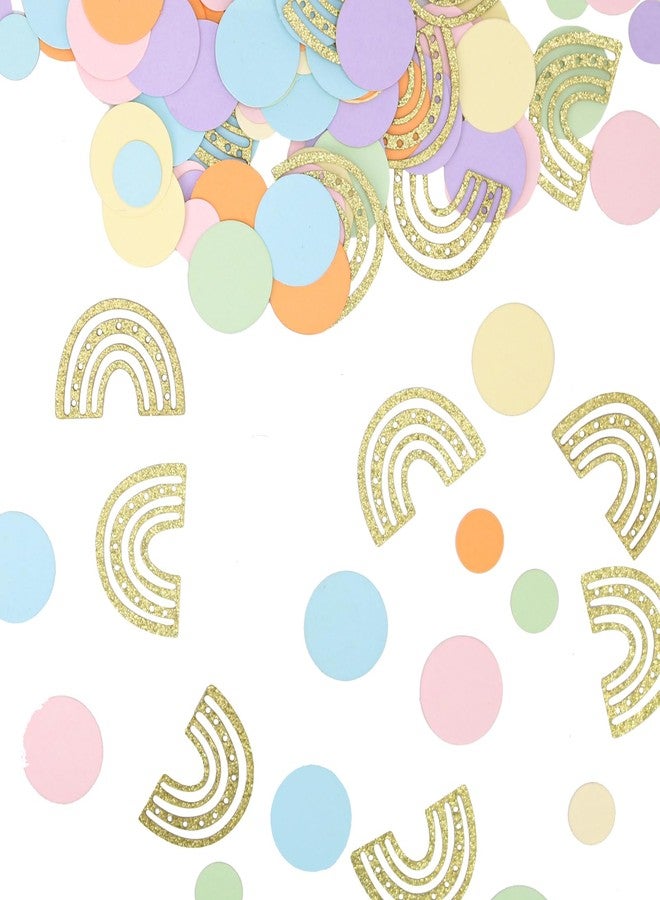 Blopee Rainbow Confetti, 240 PCS Pastel Rainbow Baby Shower Decorations, Rainbow Theme Birthday Party Decorations - Image 3