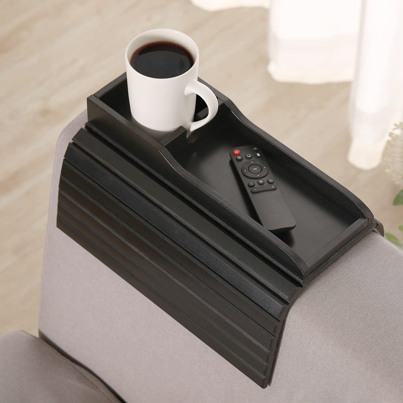 GEHE Couch Cup Holder Anti Falling Couch Drink Holder Natural Bamboo Sofa Cup Holder Armrest Tray More Safe for You Family Portable Couch Arm Tray Table for RemoteSnacksCellphoneDrinksCup