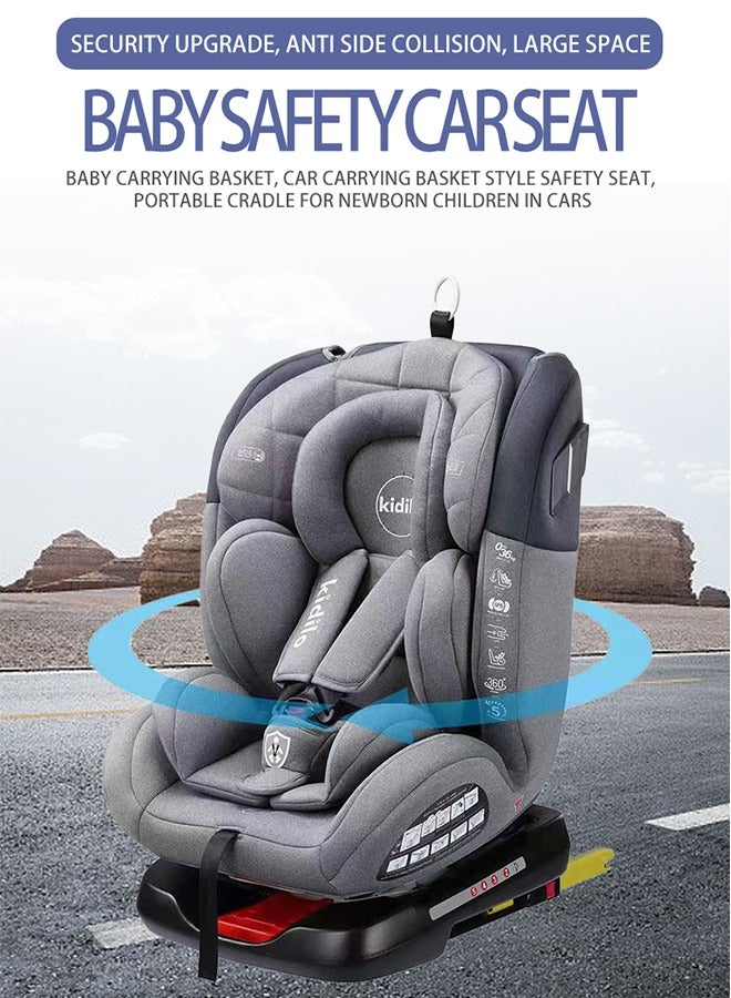 Kidilo Convertible Car Seat, 360° Rotating Seat, Rear-Facing or Forward-Facing Car Seat,grey - Image 2