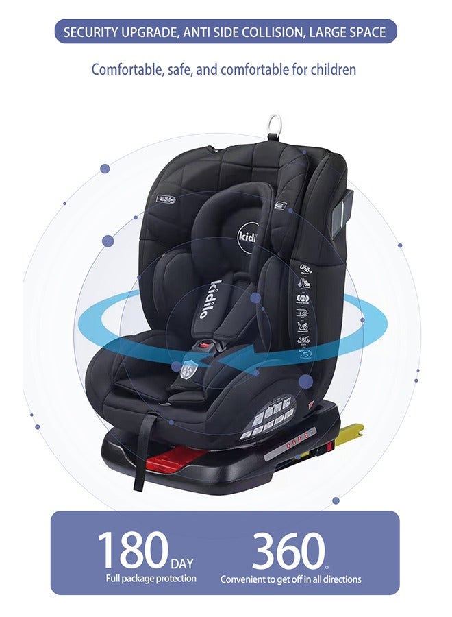 Kidilo Convertible Car Seat, 360° Rotating Seat, Rear-Facing or Forward-Facing Car Seat,grey - Image 5