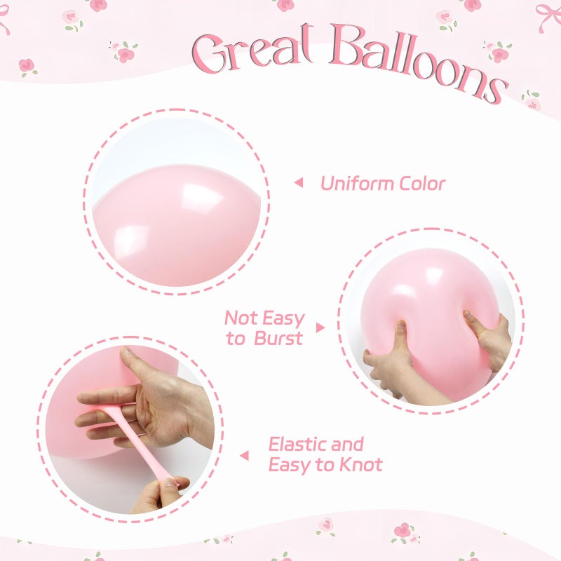 awenztech 60pcs Pink Bow Balloons 12inch with Pink White Clear Bow Balloons for Pink Coquette Wedding Baby Shower Birthday Party Decorations - Image 3