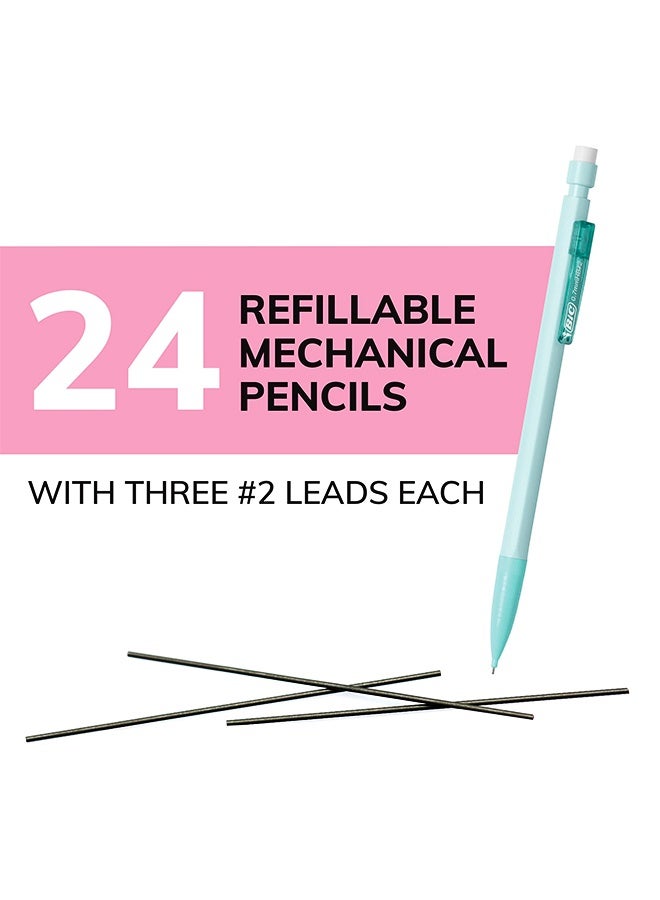 بيك أقلام تلوين باستيل ميكانيكية فائقة النعومة من بيك، رأس متوسط ​​(0.7 مم) للعودة إلى المدرسة، عبوة من 24 قطعة - Image 5
