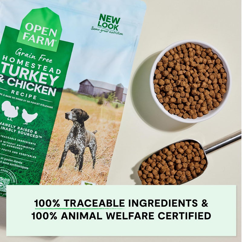 Open Farm, Grain-Free Dry Dog Food, Complete & Balanced Kibble, Sustainably & Ethically Sourced Ingredients, Non-GMO Veggies & Superfoods to Support Overall Health, Turkey and Chicken Recipe, 4lb Bag - Image 5
