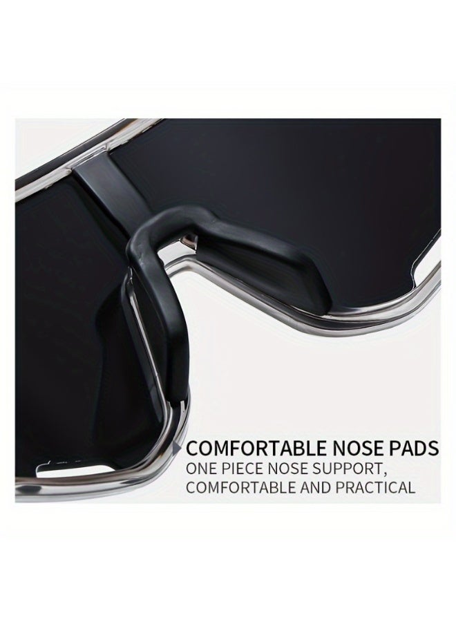 شابية نظارات دراجات هوائية للجنسين، متكاملة، فوتوكرومية - إطار كبير، مصنوعة من مادة البولي كربونات، عدسات مضادة للتوهج، خفيفة الوزن ومتينة للرياضات الخارجية، وركوب الدراجات، والاستخدام الوقائي، ملحقات ركوب الدراجات، تصميم رياضي أنيق، عدسات مرنة - Image 3