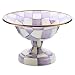 mackenzie childs MACKENZIECHILDS Enamel Compote Pedestal Serving Dish or Decorative Bowl Small PurpleandWhite Violet Check - Image 2