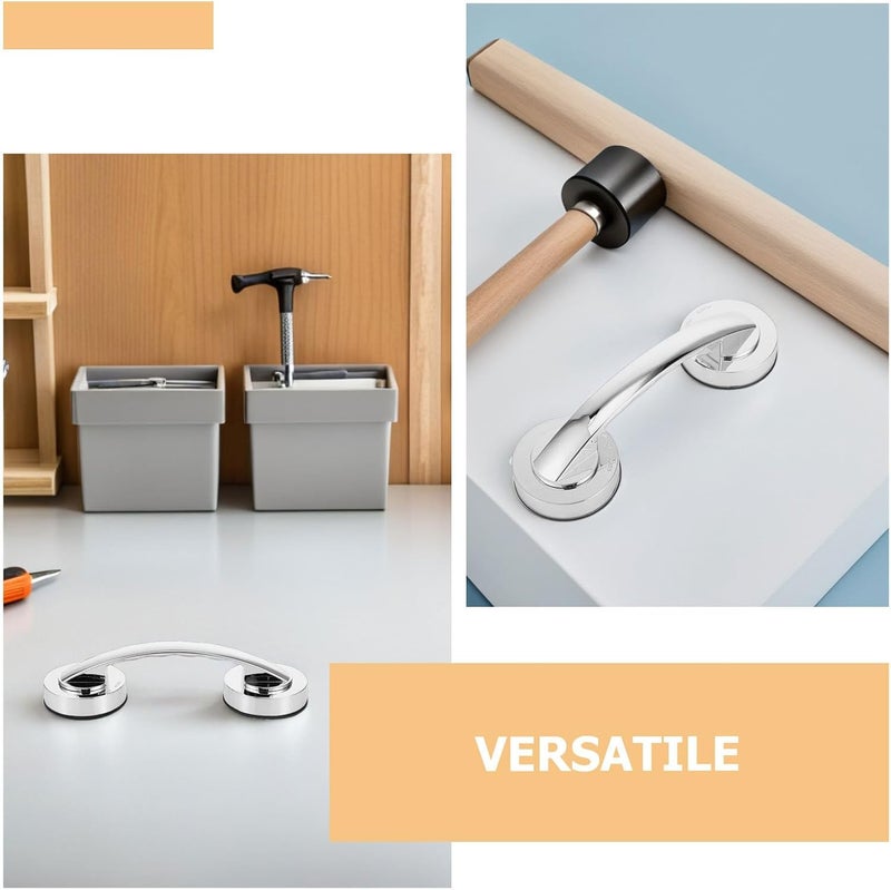 2pcs Suction Grab Bars Bathroom Safety Handles with Strong Suction Cups Non-Drill Removable Grip Assist for Shower and Tub Support Suitable for Seniors and Disabled - Image 3