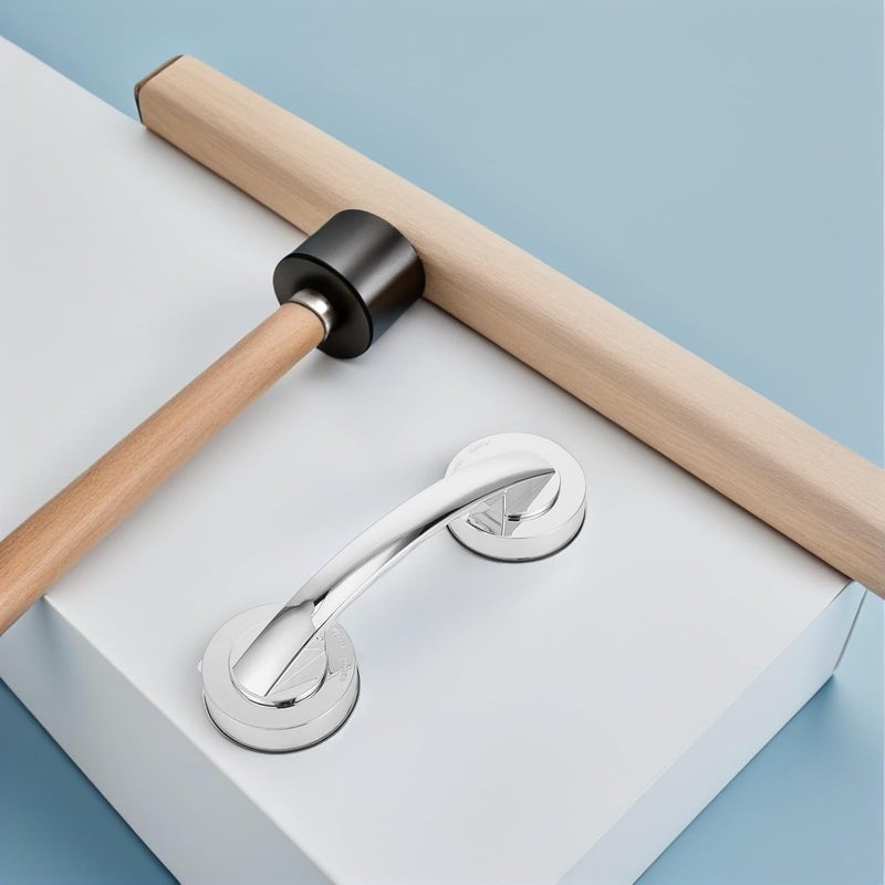 2pcs Suction Grab Bars Bathroom Safety Handles with Strong Suction Cups Non-Drill Removable Grip Assist for Shower and Tub Support Suitable for Seniors and Disabled - Image 4