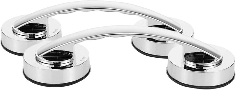 2pcs Suction Grab Bars Bathroom Safety Handles with Strong Suction Cups Non-Drill Removable Grip Assist for Shower and Tub Support Suitable for Seniors and Disabled - Image 1