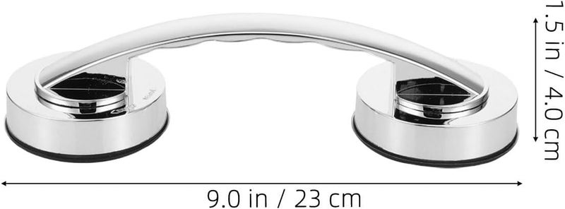 2pcs Suction Grab Bars Bathroom Safety Handles with Strong Suction Cups Non-Drill Removable Grip Assist for Shower and Tub Support Suitable for Seniors and Disabled - Image 2