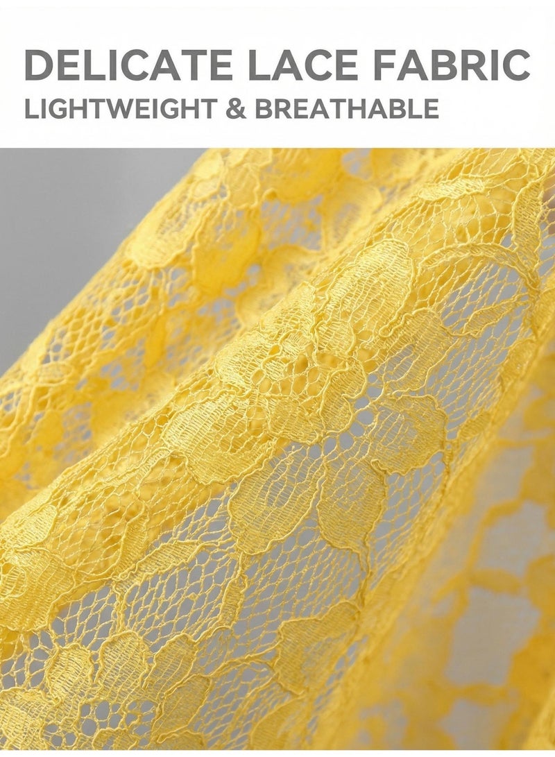 V.nice Elegant Lace Shawl with Tassels – Women’s Evening Wedding Party Wrap, Long & Lightweight - Image 2