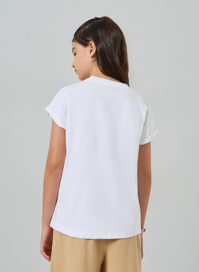 Styli Teen Girls Grown On Sleeve Fruit Graphic T-Shirt - Image 3