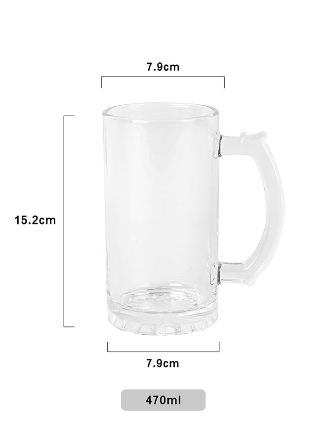 Ollieroo Set of 2 470ml Beer Stein Mugs, German Clear Large Tall Beer Glasses With Handle, Beer Glasses For Freezer, Beer Cups Drinking Glasses - Image 4