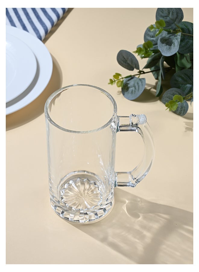 Ollieroo Set of 2 470ml Beer Stein Mugs, German Clear Large Tall Beer Glasses With Handle, Beer Glasses For Freezer, Beer Cups Drinking Glasses - Image 2