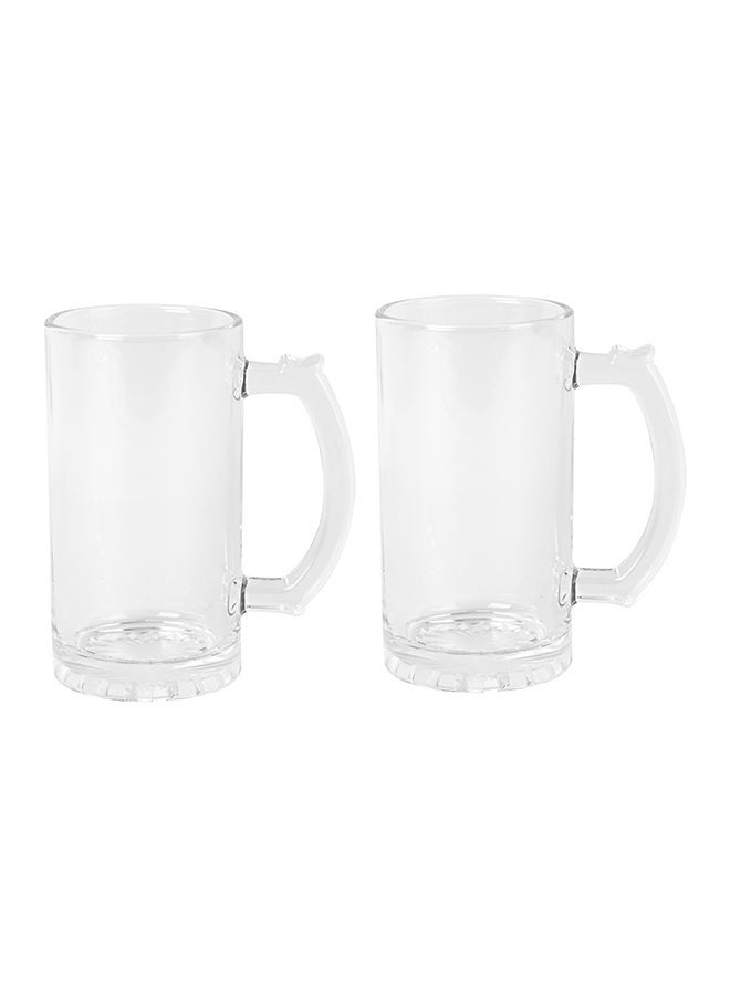 Ollieroo Set of 2 470ml Beer Stein Mugs, German Clear Large Tall Beer Glasses With Handle, Beer Glasses For Freezer, Beer Cups Drinking Glasses - Image 3