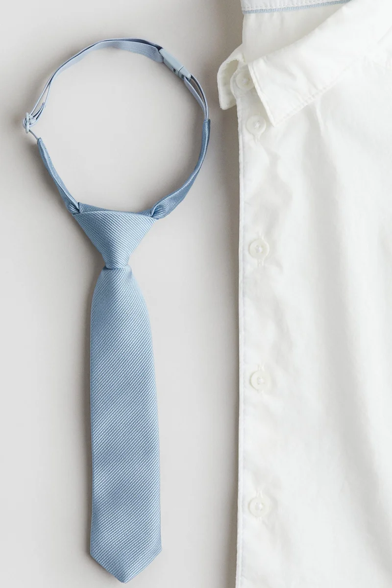 اتش اند ام طقم من قميص وربطة عنق - قطعتين