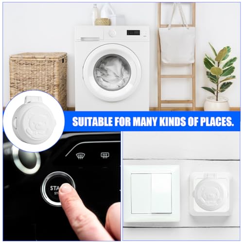 DOERDO DD DOERDO 6Pcs Children Safety Button Security Lock, Car Washing Machine Computer Key Start Protection Cover,Baby Safety Prevent Pressing Device, 1.7Inch - Image 5