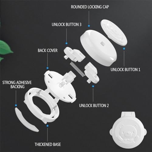 DOERDO DD DOERDO 6Pcs Children Safety Button Security Lock, Car Washing Machine Computer Key Start Protection Cover,Baby Safety Prevent Pressing Device, 1.7Inch - Image 4