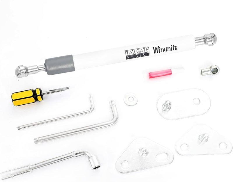 Winunite Compatible with 2015-2025 F150 White Tailgate Assist – Stainless Steel Material, Quiet Controlled Descent, No More Slamming Down, No Drill Bolt-On Installation with All Tools Included - Image 4