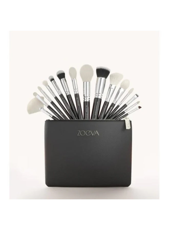 Zoeva Classic Makeup Brush Set for Face and Eyes, 15 Pieces