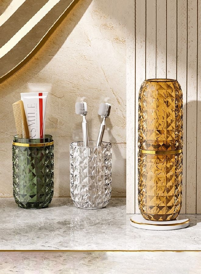 HOMESTAR 3 Pcs Travel Toothbrush Cup, Tooth-brush Holder with Cover, Portable Travel Tooth-brush Holder, Toothbrush Case and Carrier,Toothbrush Cup Mouth Wash Cup for Bathroom, School, and Business Travels Need - Image 2