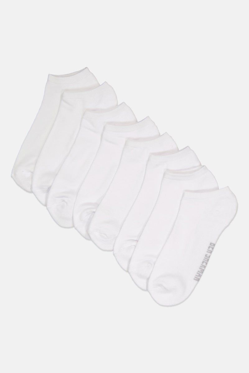 Ben Sherman Men 8 Pairs Brand Logo Ankle Cut Socks, White  - Image 1