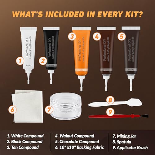 Plextone DIY for Small Leather Repair and Vinyl Repair Kit - Patch Leather and Vinyl with Ease for Car Seats, Shoes, Couches, Repair and More. (Brown) - Image 3
