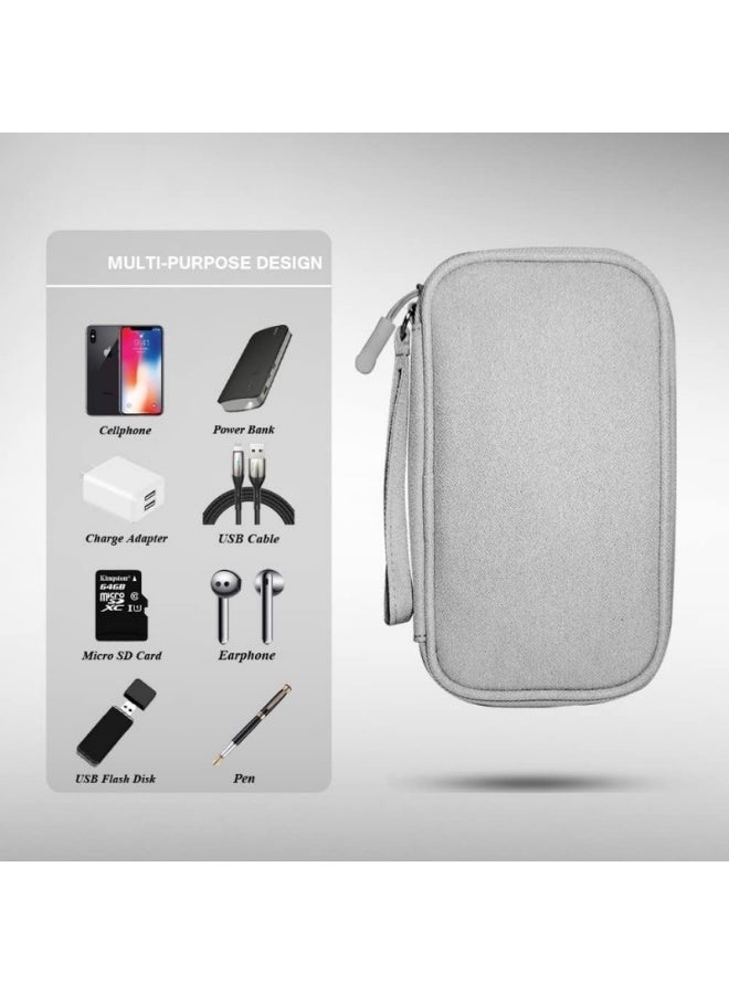 Large Double-Layer Cable Organizer Bag, Digital Accessories Organizer, Cable & Charger Protective Case, Travel-Friendly Portable Bag—Suitable for Headphones, Power Banks, USB Hard Drives, and SD Cards (Gray) - Image 5
