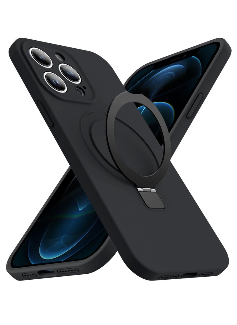 Eligo - iPhone 11 Pro Max MagSafe Case with Magnetic Invisible Stand,【Full Shockproof Protection】Soft Silicone Phone Cover with Kickstand for Apple 11 Pro Max (Black) - Image 1