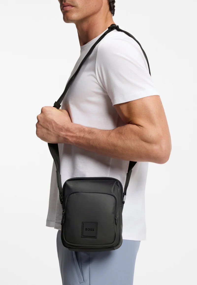 BOSS Black Coated fabric reporter bag with logo patch for Men | Best Price UAE