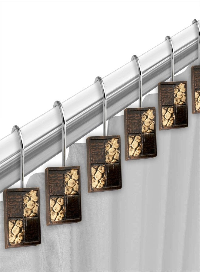 Popular Bath 713176 Shower Curtain Hooks, Zambia Collection, Set of 12, Animal Print/Beige, Chocolate - Image 2