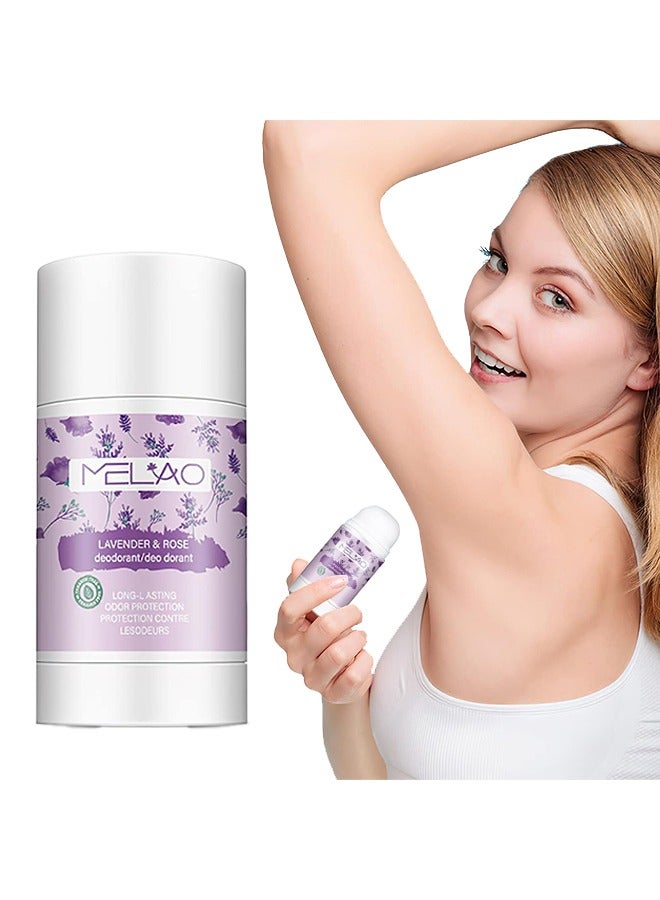 ميلاو مزيل عرق اللافندر روز ، للنساء والرجال خالي من الألومنيوم ، مزيل عرق للجسم مضاد للتعرق ، مزيل العرق كريم عصا صلبة ، إزالة للتحكم في الرائحة طويل الأمد ، عرق الإبط المريح 40 جرام - Image 1