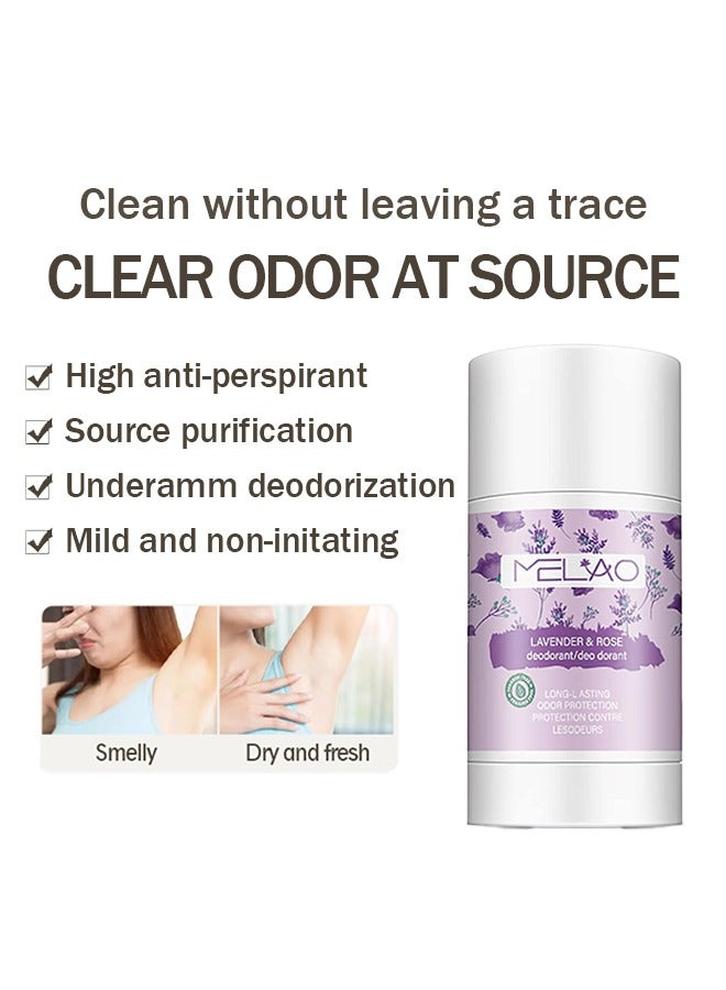 ميلاو مزيل عرق اللافندر روز ، للنساء والرجال خالي من الألومنيوم ، مزيل عرق للجسم مضاد للتعرق ، مزيل العرق كريم عصا صلبة ، إزالة للتحكم في الرائحة طويل الأمد ، عرق الإبط المريح 40 جرام - Image 4