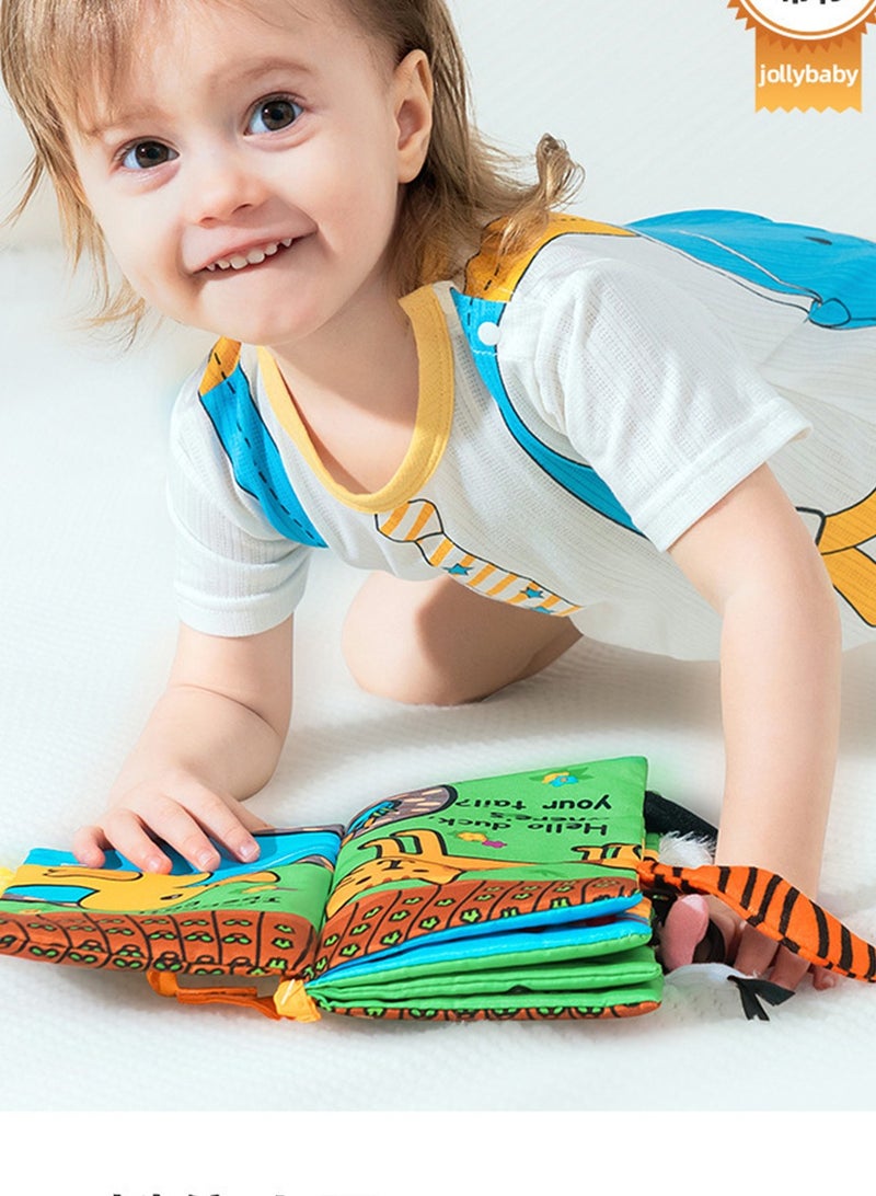 Loquat 9-Piece Baby Toys Early Education Books Cognitive 3D Animal Cloth Books With Rustling Sound - Image 2