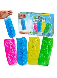 Magic Wigglers Water Snake Fidget Toy Water Wiggler Toy, Water Snakes Trick Stress Toy, Slippery Tricky Wiggler Tube 4 Pack Squishy Sensory Fidget Water Snake Toy, 5 Inch Novelty Gift