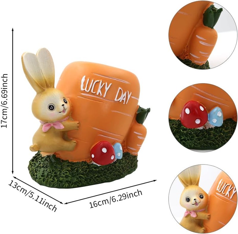 Winterworm Rabbit Pencil Holder Cute Bunny Pen Container Pencil Cup Animal Pen Holder Desktop Organizer Makeup Brush Holder for Home Office Decoration Christmas Easter Kid School Student Gift with Carrot - Image 2
