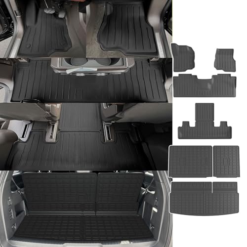 xipoqix 7 Seats Floor Mats Cargo Mat Backrest Mats Compatible with 2018-2024 Ford Expedition Floor Liner Replacement for 2018-2024 Ford Expedition Accessories (Trunk Mat+3rd Backrest Mats+Floor Mats) - Image 1