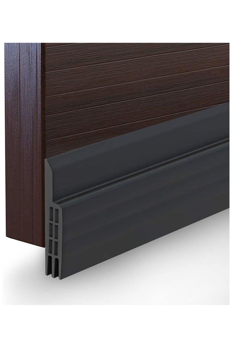 VIVP Door Draft Stopper Under Door Seal for Exterior/Interior Doors, Door Sweep Strip Under Door Draft Blocker, Soundproof Door Bottom Weather Stripping, 120cm, Black - Image 1