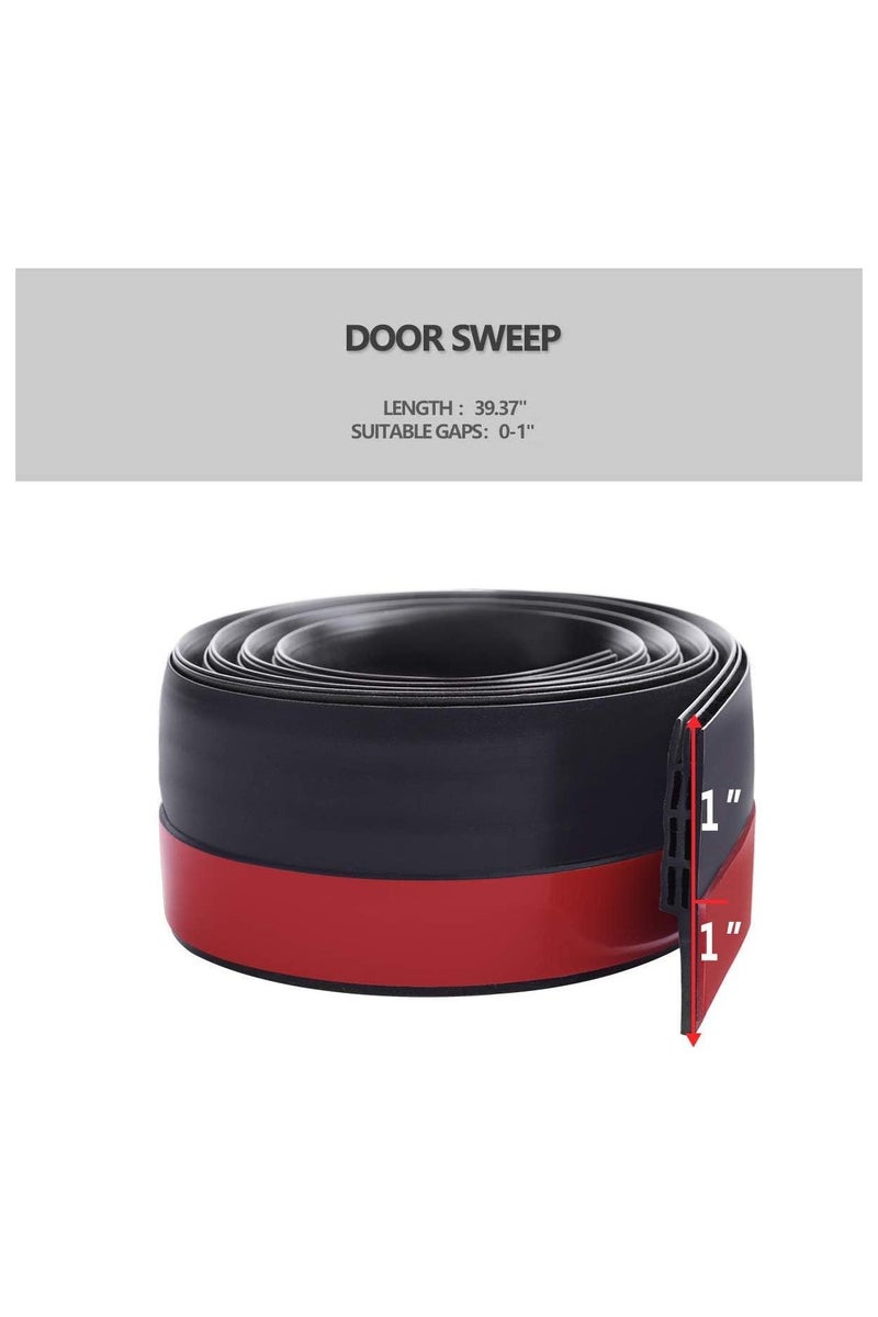 VIVP Door Draft Stopper Under Door Seal for Exterior/Interior Doors, Door Sweep Strip Under Door Draft Blocker, Soundproof Door Bottom Weather Stripping, 120cm, Black - Image 4