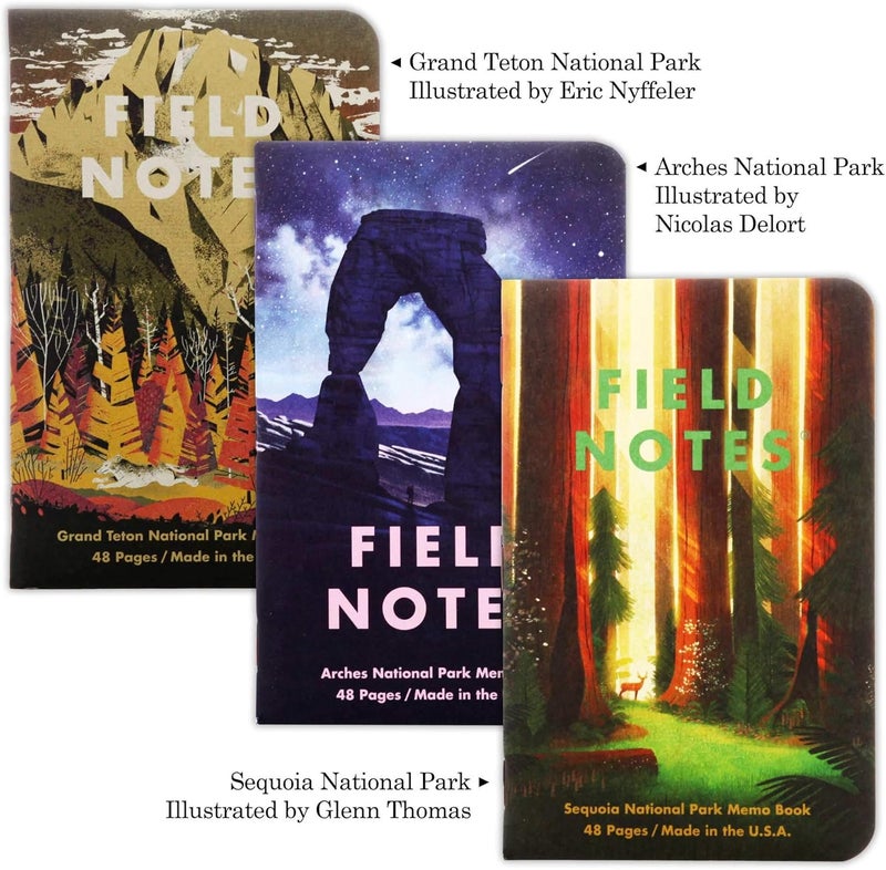 Field Notes : National Parks Series (Series D - Grand Teton, Arches, Sequoia) - Graph Paper Memo Book 3-Pack - 3.5 x 5.5 Inch - Image 5