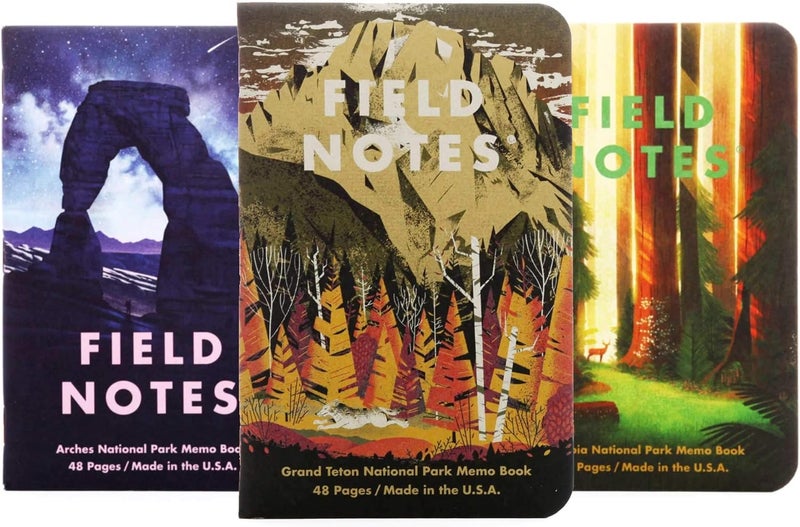 Field Notes : National Parks Series (Series D - Grand Teton, Arches, Sequoia) - Graph Paper Memo Book 3-Pack - 3.5 x 5.5 Inch - Image 1
