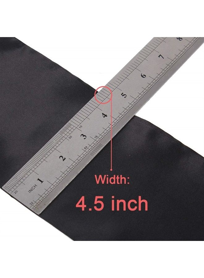 Leeven 2 Pcs Silky Satin Edge Scarves 4.5”x54” Large Wig Grip Band Women Satin Headband For Lace front Wigs Non Slip Hair Wrap Black Satin Edge Laying Scarf For Makeup, Facial,Sport,Yoga  - Image 5