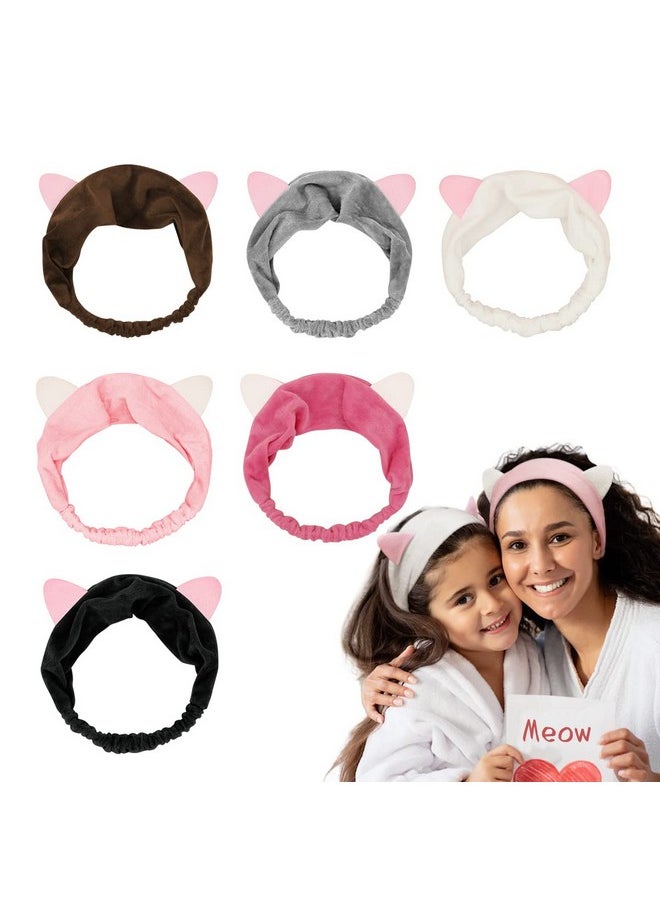 Dreamlover Cat Ears Headband For Women Girls Makeup Headband 6 Pieces  - Image 1