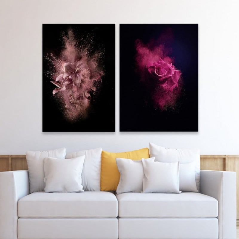 Marktna Modern double canvas painting with a rose pattern - Image 1