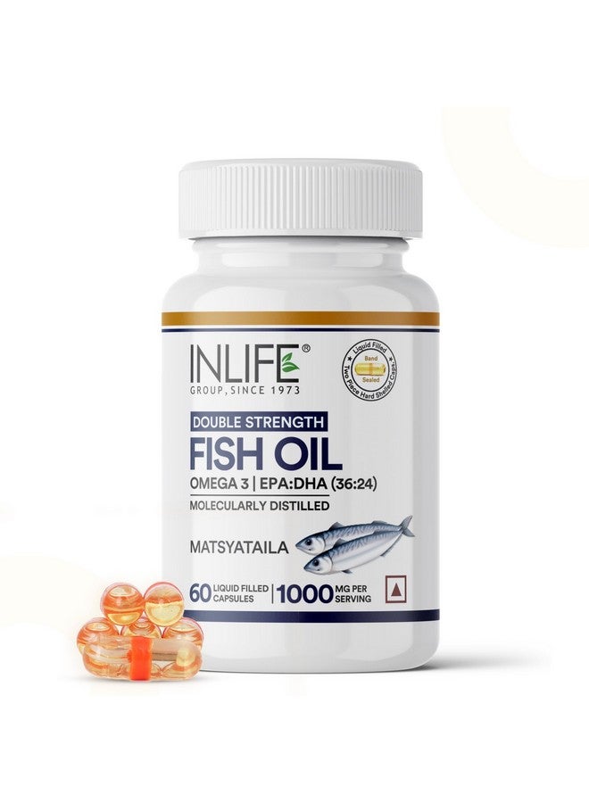 Inlife Inlife Fish Oil Omega 3 Fatty Acids with Epa 360 Mg Dha 240 Mg Supplement 1000 Mg (Per Serving) - 60 Liquid Capsules  - Image 1