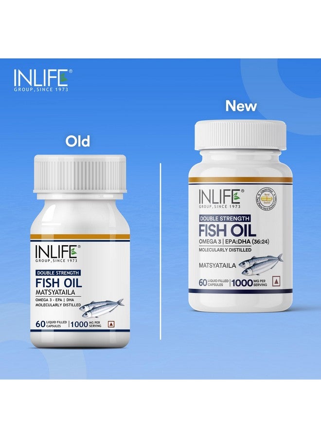 Inlife Inlife Fish Oil Omega 3 Fatty Acids with Epa 360 Mg Dha 240 Mg Supplement 1000 Mg (Per Serving) - 60 Liquid Capsules  - Image 4