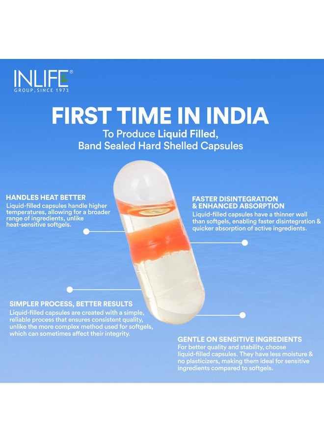 Inlife Inlife Fish Oil Omega 3 Fatty Acids with Epa 360 Mg Dha 240 Mg Supplement 1000 Mg (Per Serving) - 60 Liquid Capsules  - Image 3