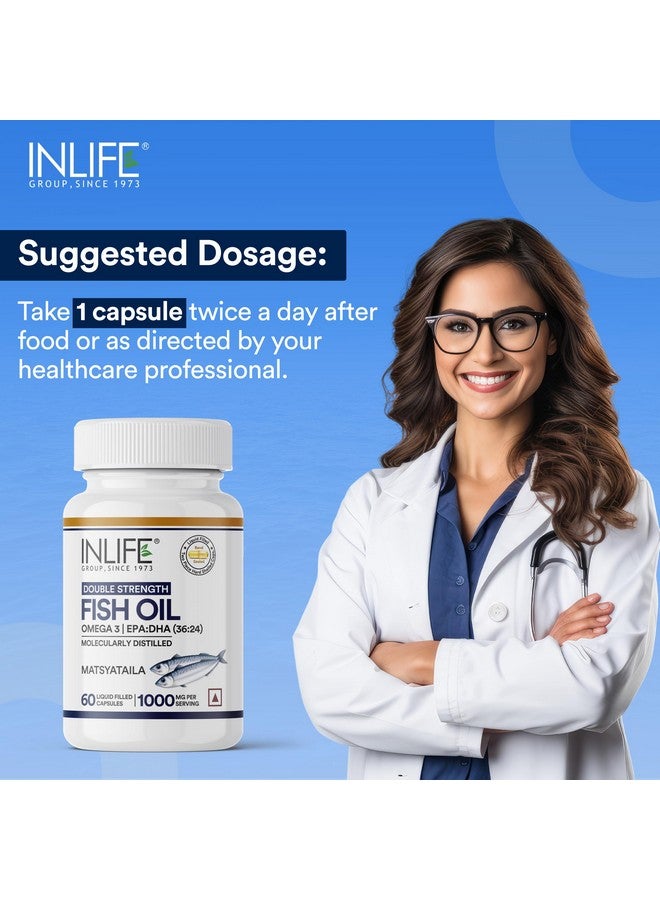 Inlife Inlife Fish Oil Omega 3 Fatty Acids with Epa 360 Mg Dha 240 Mg Supplement 1000 Mg (Per Serving) - 60 Liquid Capsules  - Image 5