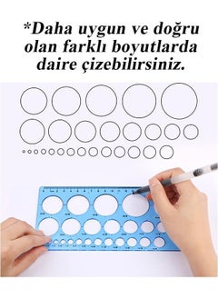 Artlantis Circle Template with Large Ruler 1-36 mm 1 Piece Arlantis Technical Drawing Circle Ruler with 24 cm Ruler  - Image 2