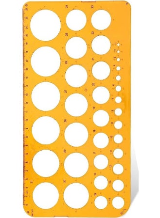 Artlantis Circle Template with Large Ruler 1-36 mm 1 Piece Arlantis Technical Drawing Circle Ruler with 24 cm Ruler  - Image 1